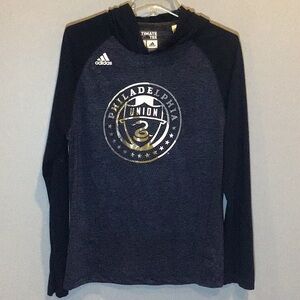 Adidas Philadelphia Union Soccer hooded long sleeve shirt